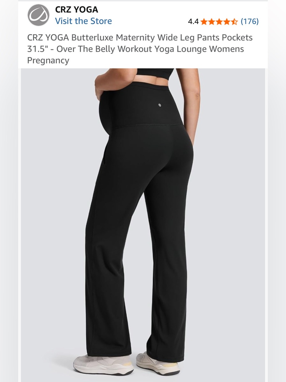 CRZ YOGA Butterluxe Maternity Wide Leg Pants Pockets 31.5"